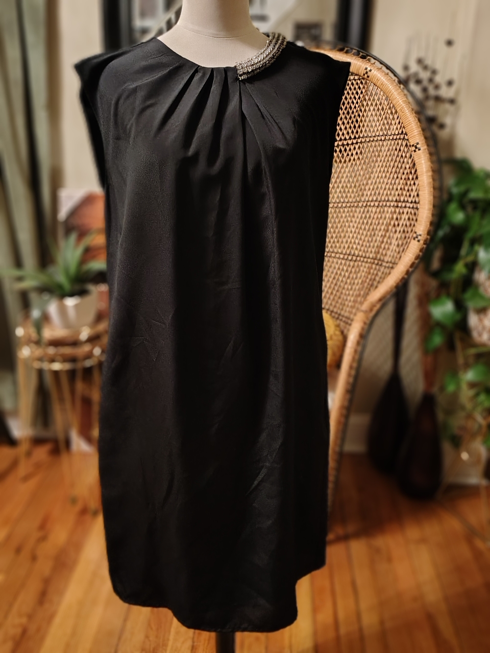 3.1 Phillip Lim for Target Black Sleeveless Shift Dress with Beaded Neck Detail